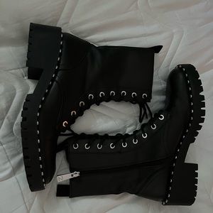 Zara studded combat boots